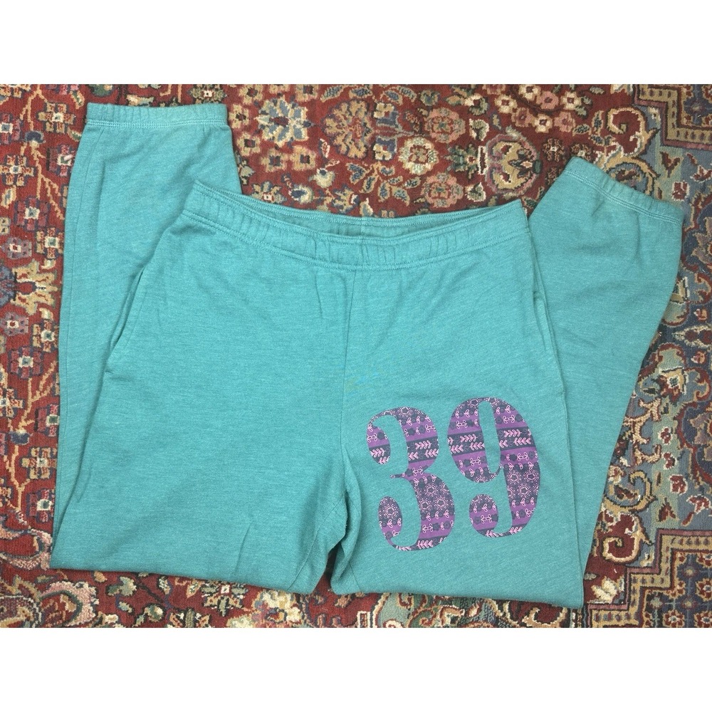 Women's Y2K Mossimo Supply Blue 39 Sign Baggy Purple  Sweatpants Size L